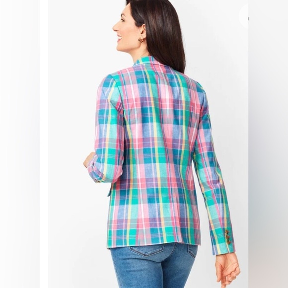 NWT-  TALBOT’S Multicolor Plaid Blazer - Pink, Blue, Green - Picture 4 of 7